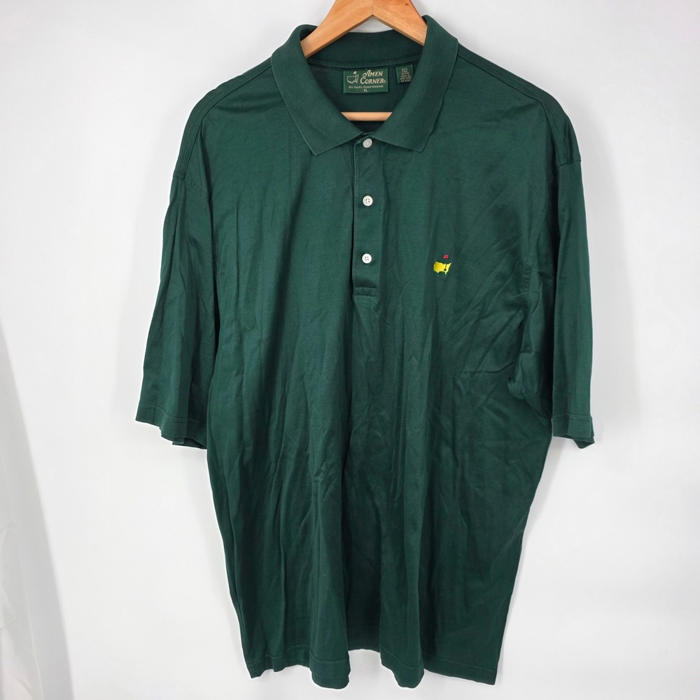 Amen Corner Masters Golf Polo Shirt Mens XL Green Pima Cotton Short Sleeve Logo - Picture 2 of 6